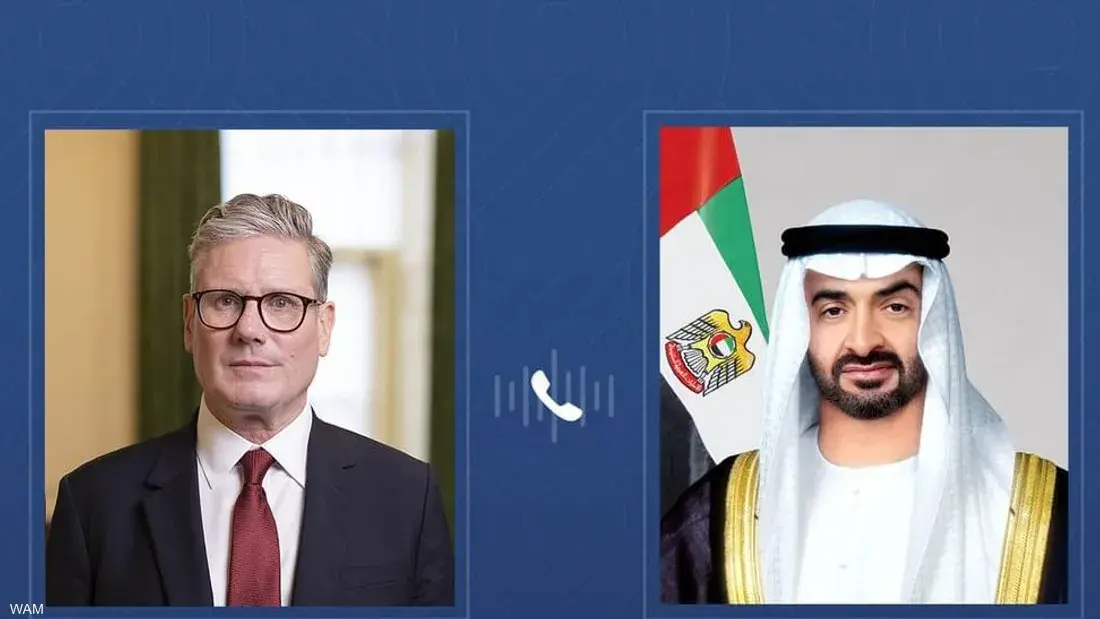 محمد بن زايد وكير ستارمر يناقشان التطورات الإقليمية وضرورة وقف التصعيد