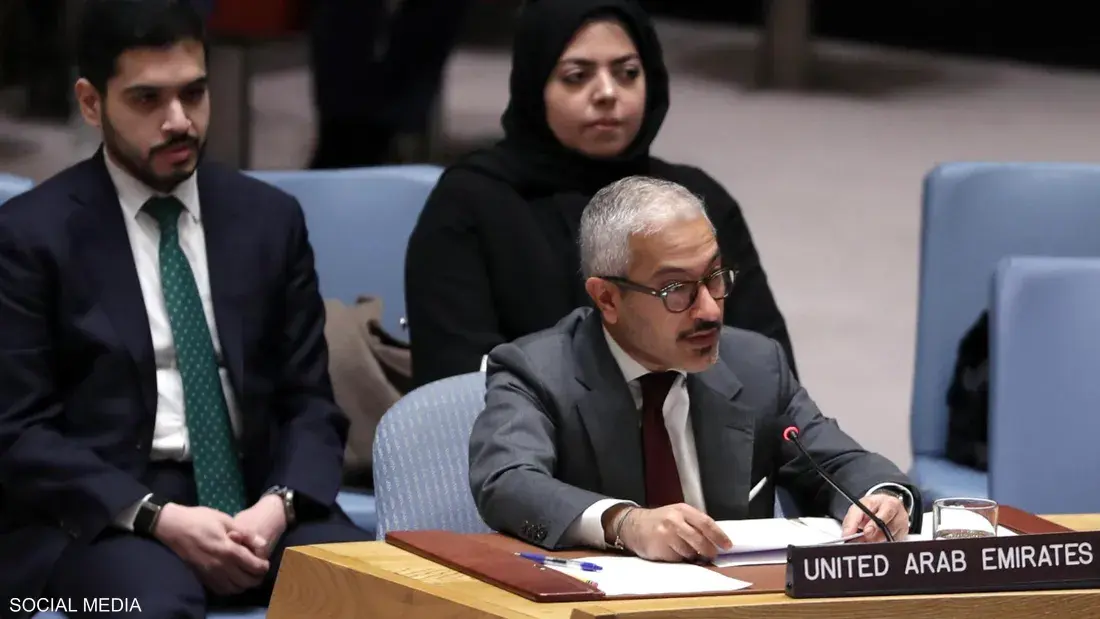 المندوب الإماراتي يؤكد دعم بلاده للشعب اليمني وإنجازاتها العسكرية والإنسانية رغم الانسحاب الكامل للقوات