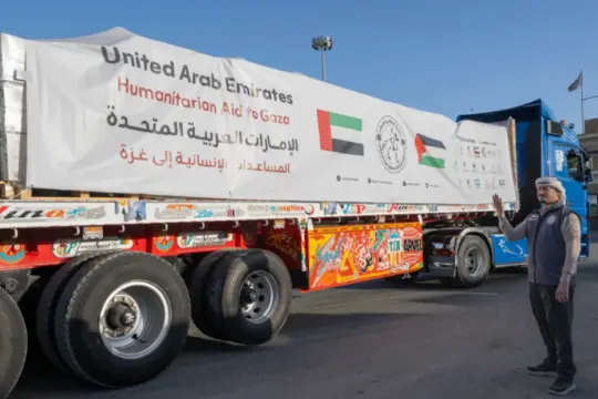 الإمارات تواصل إرسال قوافل المساعدات إلى غزة ضمن «الفارس الشهم 3»