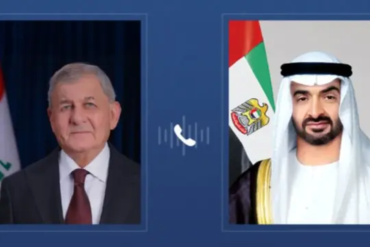 محمد بن زايد يتلقى اتصالًا من الرئيس العراقي لبحث التصعيد الإقليمي
