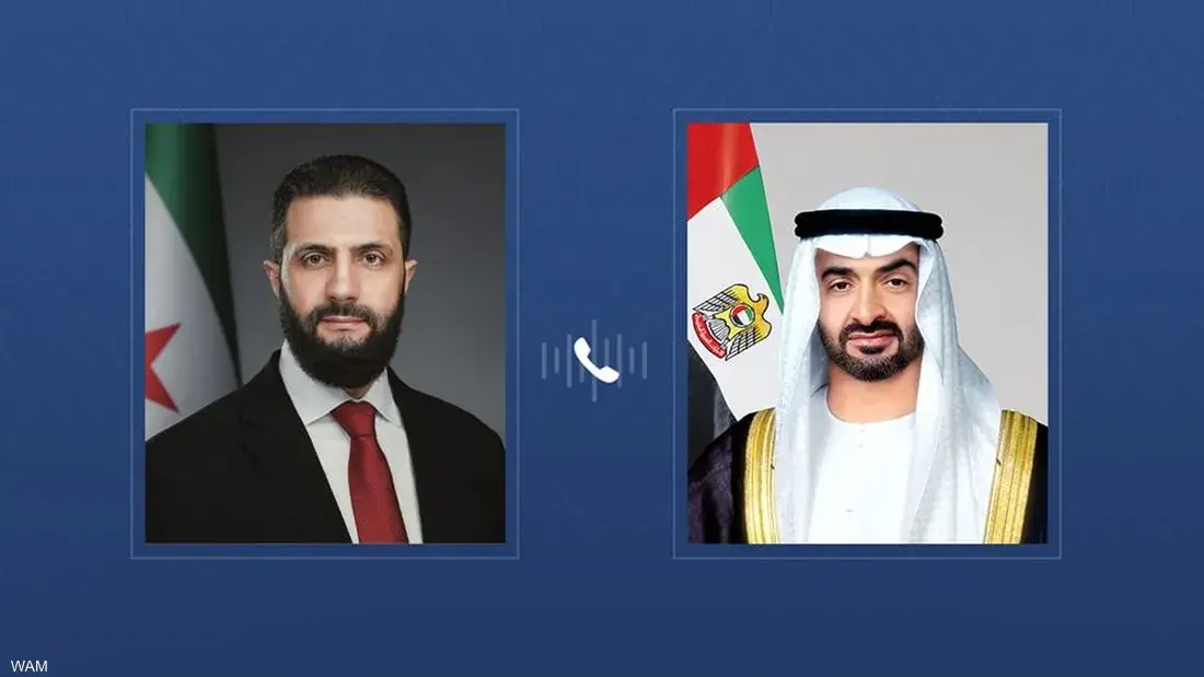 محمد بن زايد يتلقى اتصالًا من الرئيس السوري لتنسيق المواقف بشأن التصعيد الإيراني
