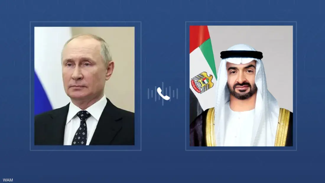 محمد بن زايد وبوتين يبحثان التصعيد الإيراني ويؤكدان ضرورة الحلول السياسية
