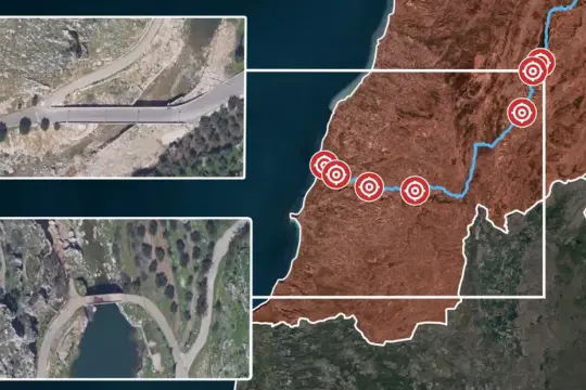 الجيش الإسرائيلي يستهدف معبرًا جديدًا لحزب الله فوق نهر الليطاني بلبنان