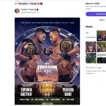 ترامب يعلن إقامة نزال UFC داخل البيت الأبيض احتفالًا بعيد ميلاده الـ80