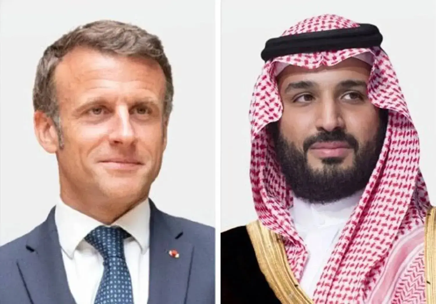 اتصال هاتفي بين الأمير محمد بن سلمان والرئيس الفرنسي يؤكد على ضرورة رفع المعاناة الإنسانية عن الفلسطينيين والانسحاب الإسرائيلي الكامل من القطاع.