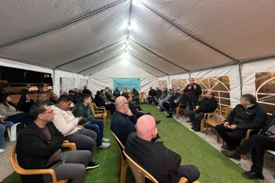 استمرار فعاليات خيمة الاعتصام في وادي عارة احتجاجًا على تفشي الجريمة المنظمة