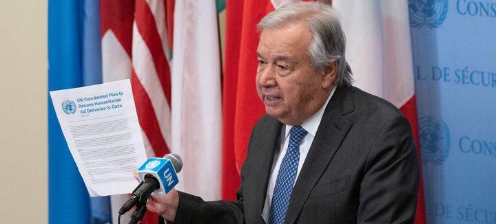 الأمين العام يؤكد وجوب احترام القانون الدولي ودعم الأونروا وتهيئة مسار حل الدولتين