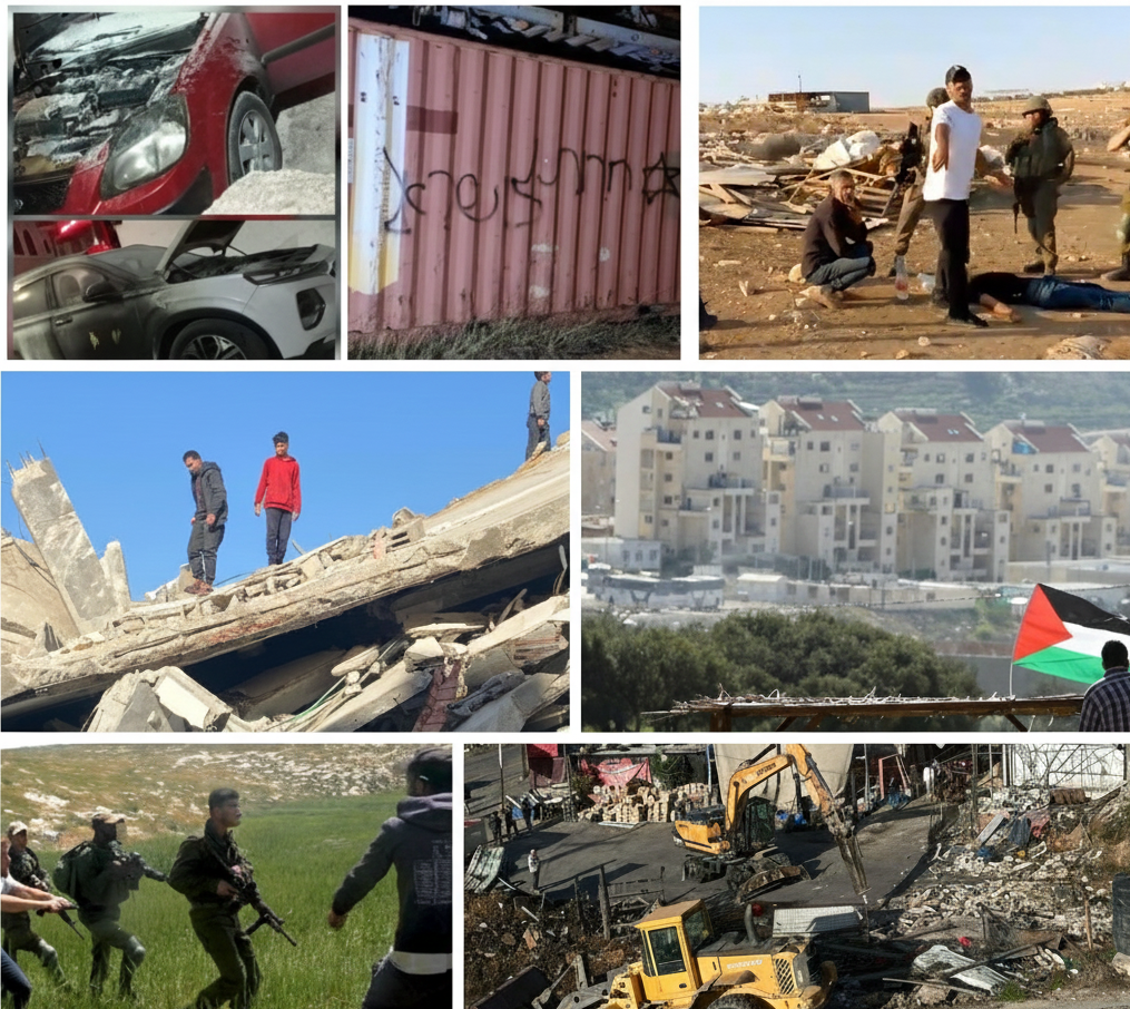 التقرير الشهري يرصد تصاعد الهجمات، وهدم 165 منشأة، والاستيلاء على أكثر من 830 دونماً، وتوسيع المخططات الاستيطانية في الضفة الغربية