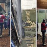 مستوطنون يحرقون مسجداً في دوما جنوب نابلس ويخطّون عبارات عنصرية