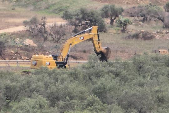 الاحتلال يقتلع 400 شجرة زيتون ويجرف 35 دونمًا من أراضي بدرس غرب رام الله