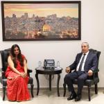 الشيخ يبحث مع السفيرة الهندية تطورات الأوضاع الفلسطينية وسبل تعزيز العلاقات الثنائية