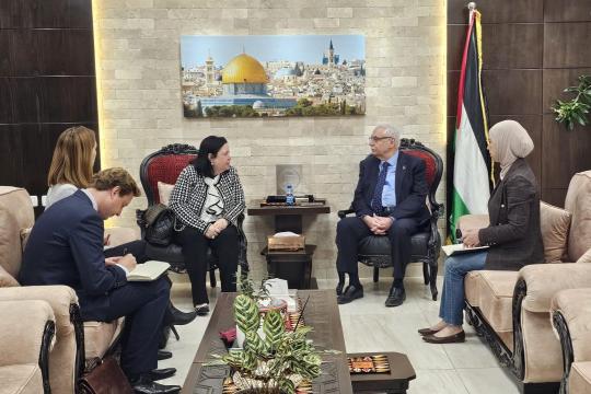 أبو رمضان يبحث مع وفد "مكتب الأمم المتحدة لخدمات المشاريع" تعزيز التدخلات الصحية