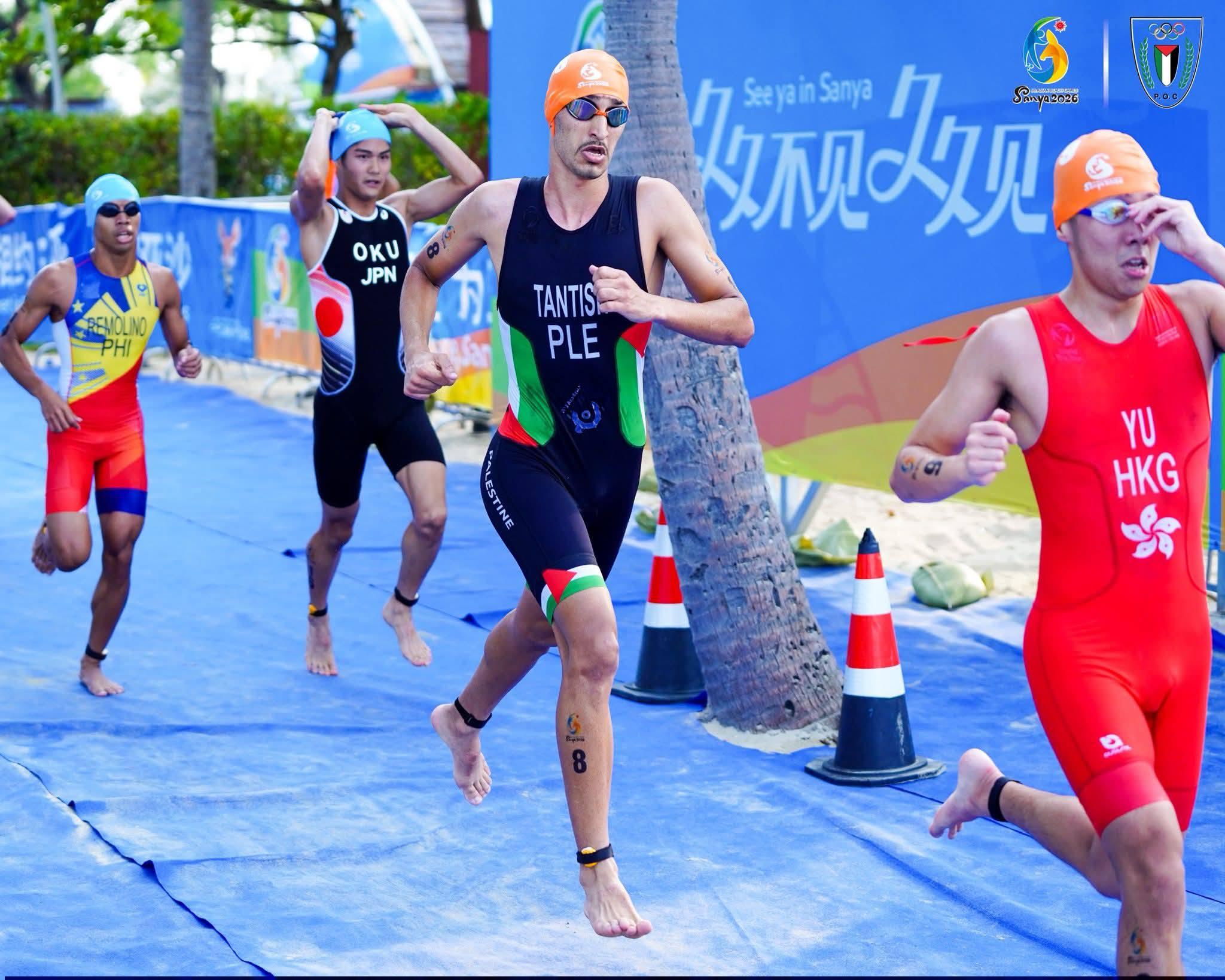 لاعب المنتخب الفلسطيني ينهي السباق في المركز الحادي عشر بزمن مميز في سانيا الصينية