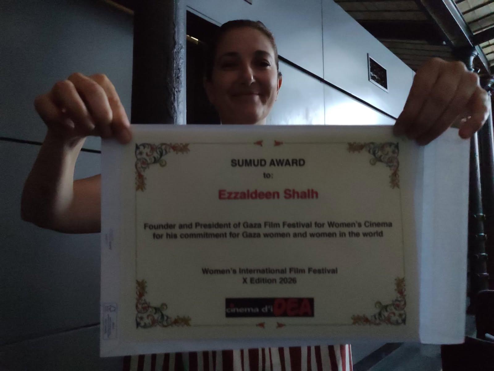 المهرجان الإيطالي يكرّم مهرجان غزة الدولي لسينما المرأة تقديرًا لدوره في دعم وتمكين المرأة الفلسطينية