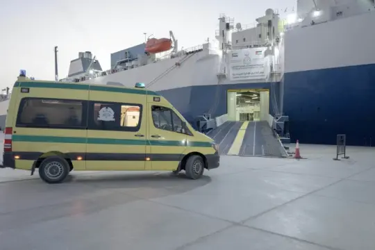 المستشفى الإماراتي العائم في العريش يواصل استقبال جرحى غزة