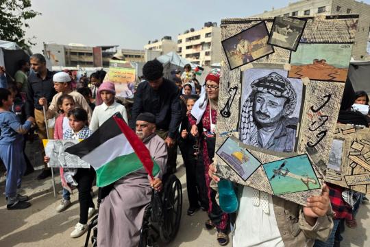 أطفال خان يونس يحيون الذكرى الـ78 للنكبة ويتمسكون بحق العودة