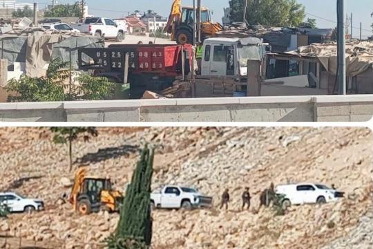 الاحتلال يشرع بهدم منشآت سكنية وزراعية في عناتا بالقدس