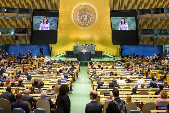 الجمعية العامة تصوت على قرار يدعو لانسحاب إسرائيل من أرض دولة فلسطين