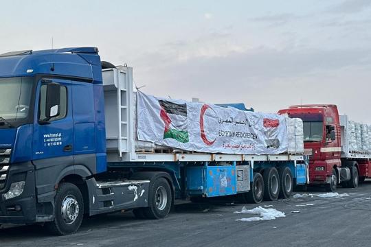 الهلال الأحمر المصري يسيّر قافلة المساعدات رقم 72 إلى قطاع غزة