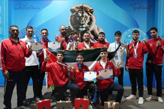 منتخب فلسطين للكيك بوكسينغ يحصد خمس ميداليات في كأس العالم المفتوحة بطشقند