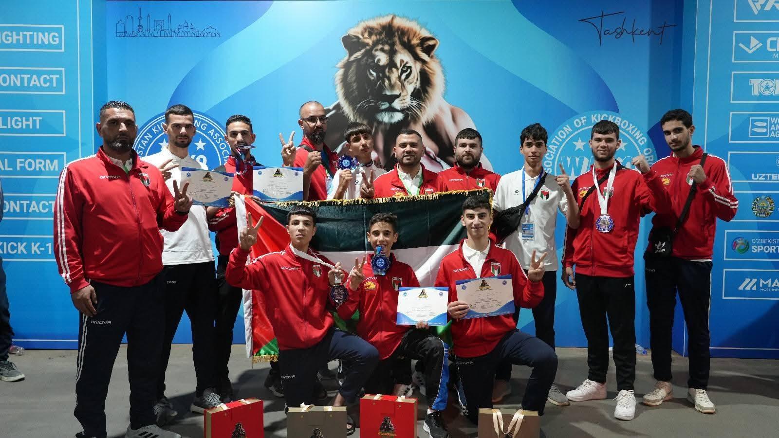 3 فضيات و2 برونزية تضع فلسطين في موقع مميز ضمن البطولة الدولية المقامة في أوزبكستان