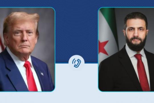 الرئيس السوري يبحث مع ترامب تطورات الأوضاع في سوريا