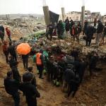 المنخفض الجوي يضرب غزة: 4 إصابات بعد سقوط حائط على خيام النازحين