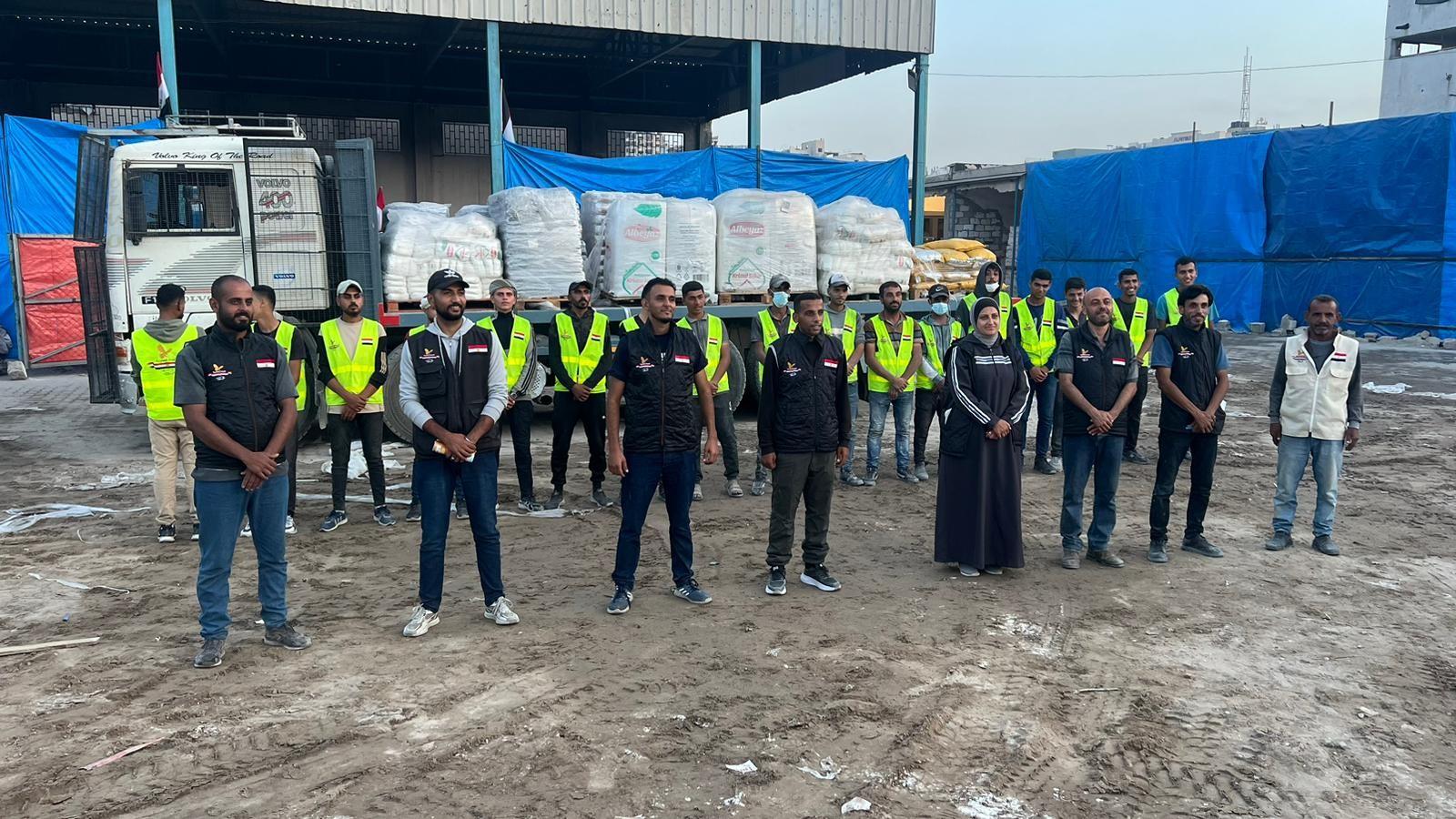 اللجنة المصرية تسير قافلة مساعدات إلى مدينة غزة