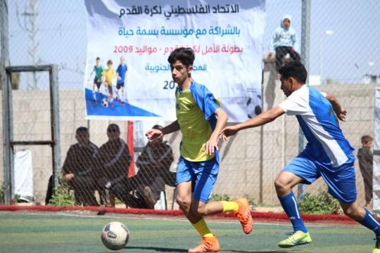 شباب رفح يحقق فوزه الثاني والرباط يكتسح شباب معن وفلسطين والشمس يودعان بطولة الأمل