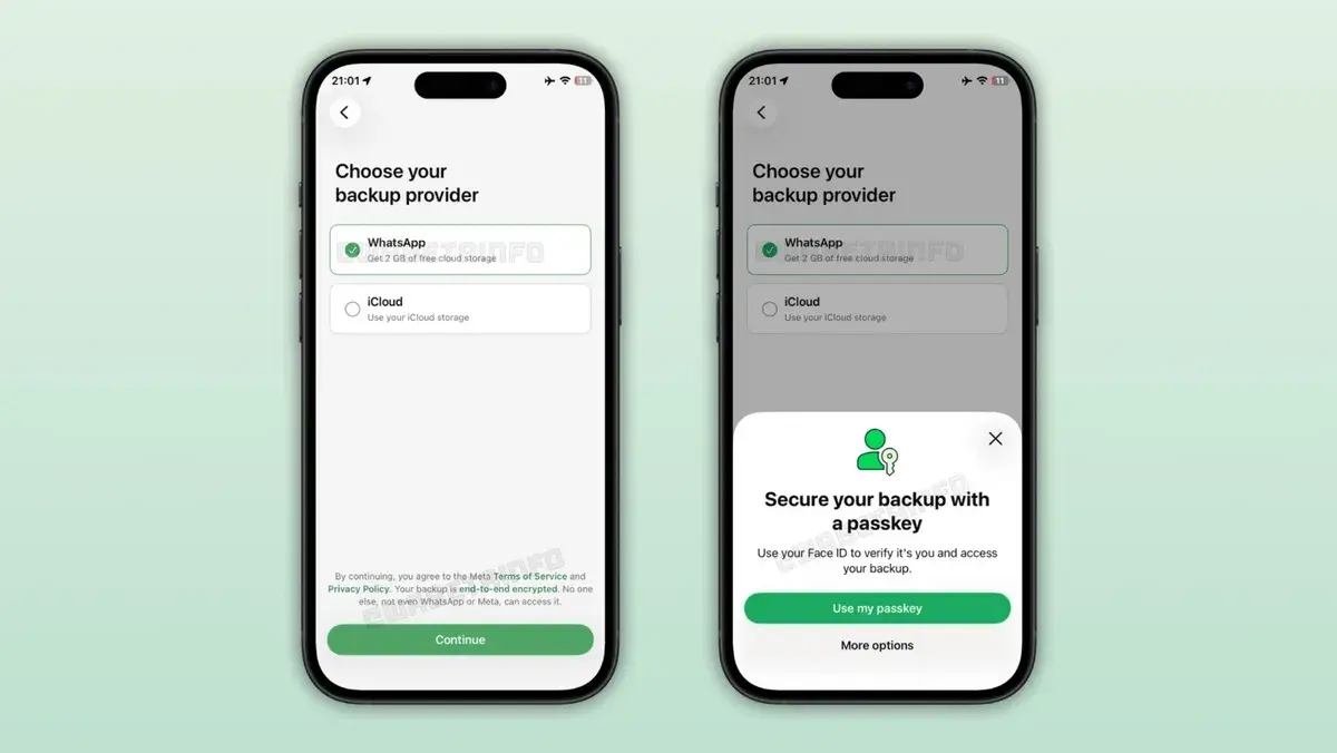 الميزة الجديدة تمنح مستخدمي iOS مساحة مجانية 2 جيجابايت وإمكانية حفظ المحادثات على خوادم واتساب مع حماية مشفرة بين الطرفين بشكل افتراضي.
