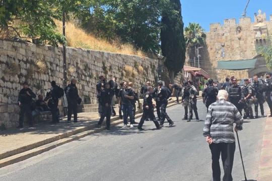 الاحتلال يعتقل شابًا شمال القدس ويعتدي على مشيعي جنازة عند باب الأسباط