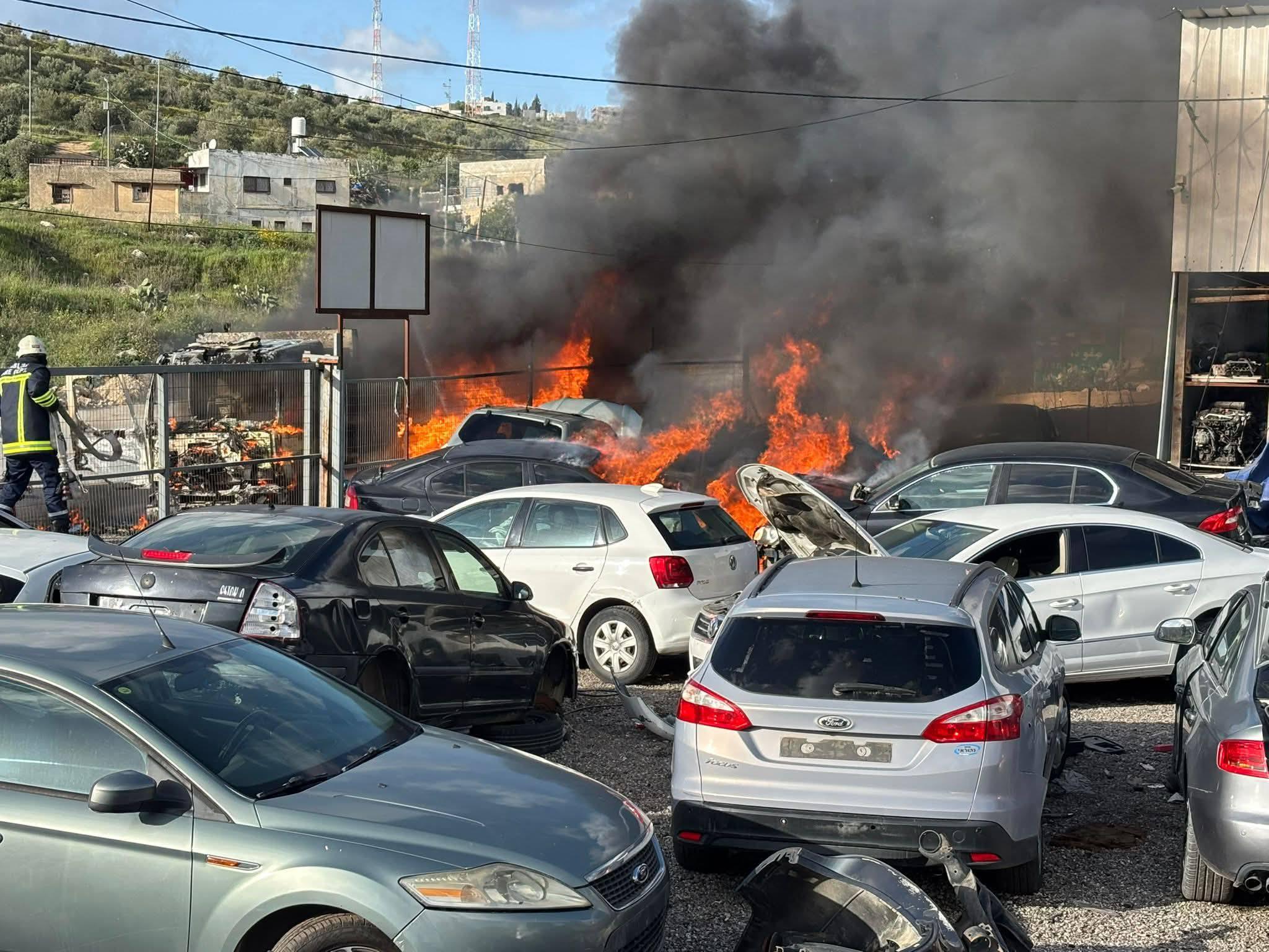 هجمات للمستوطنين شمال غرب نابلس.. إحراق خيام وممتلكات في المسعودية ودير شرف