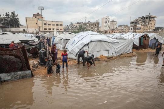 الدفاع المدني : خيام النازحين في غزة "لا تصلح للعيش" وسط موجة أمطار