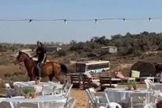 مستوطنون يقيمون حفل زفاف فوق أراضٍ مصادرة شمال غربي القدس