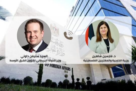 شاهين وداوتي يبحثان تصاعد إرهاب المستوطنين والاعتداءات على المقدسات