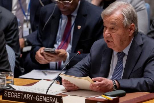 غوتيريش: ميثاق الأمم المتحدة يتعرض لضغوط غير مسبوقة ويجب التمسك بالقانون الدولي