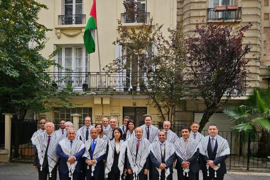 سفراء الدول العربية في باريس يتضامنون مع فلسطين ضد التوسعات الإسرائيلية في الضفة الغربية