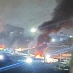 مستوطنون يحرقون بركسين للدواجن في قصرة جنوب نابلس ويعيقون وصول الإطفاء