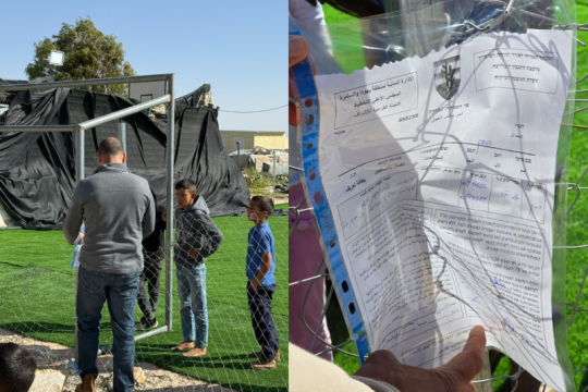 إخطار إسرائيلي بهدم ملعب خِربة أم الخير في مسافر يطا وسط تحريض استيطاني