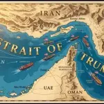 ترامب ينشر صورة لمضيق هرمز باسمه