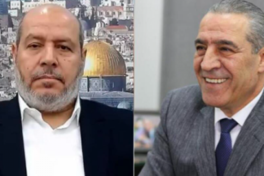 حسين الشيخ يهنئ الحية برئاسة المكتب السياسي لحماس