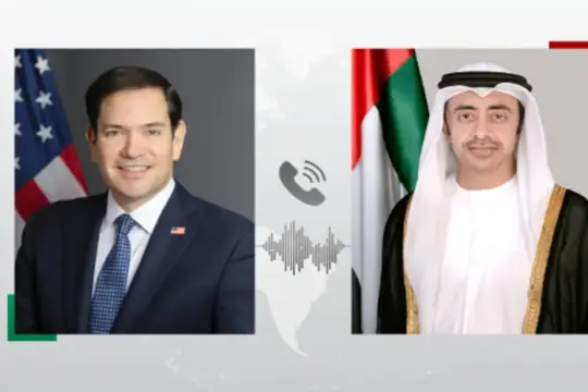 عبد الله بن زايد يبحث مع وزير الخارجية الأميركي دعم خطة ترمب وأوضاع غزة