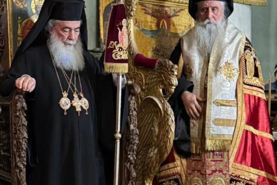 تنصيب الأرشمندريت سايمون رئيسًا لأساقفة سيناء وفاران وراثو في دير القديسة كاترين برئاسة البطريرك ثيوفيلوس الثالث
