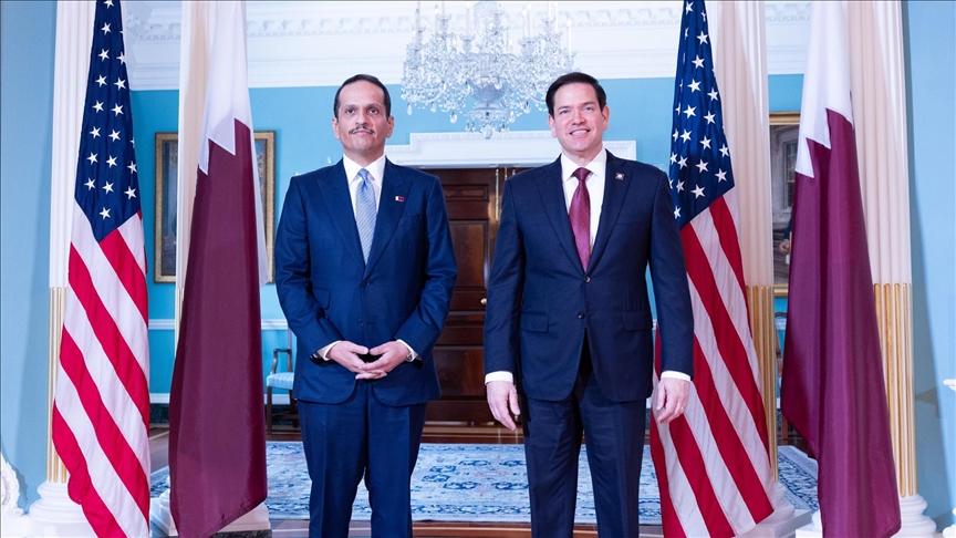 وزير الخارجية القطري ونظيره الأمريكي يؤكدان أهمية التعاون الدولي لضمان السلام والاستقرار في الأراضي الفلسطينية