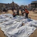 الدفاع المدني ينتشل 42 جثمانًا مجهول الهوية من مقبرة عشوائية في غزة