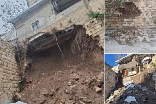 انهيار جزئي لمنازل في سلوان نتيجة حفريات الاحتلال وإجبار عائلات على الإخلاء