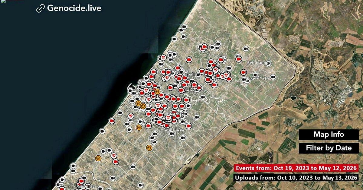 محققون رقميون وناشطون حقوقيون يدشّنون «Genocide.live» لبناء أرشيف مفتوح يعتمد على الخرائط التفاعلية والبيانات الميدانية