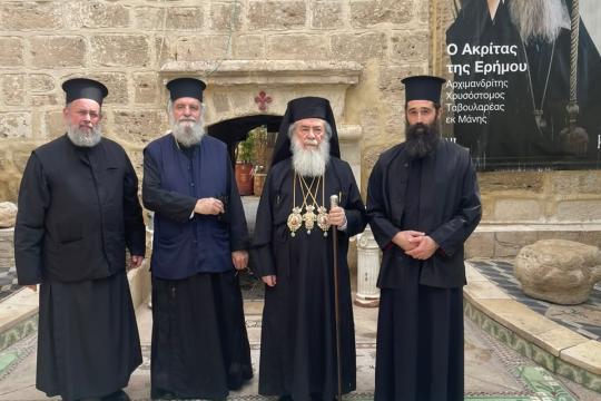 البطريرك ثيوفيلوس الثالث يتفقد دير حجلة ويتابع أعمال الإصلاح