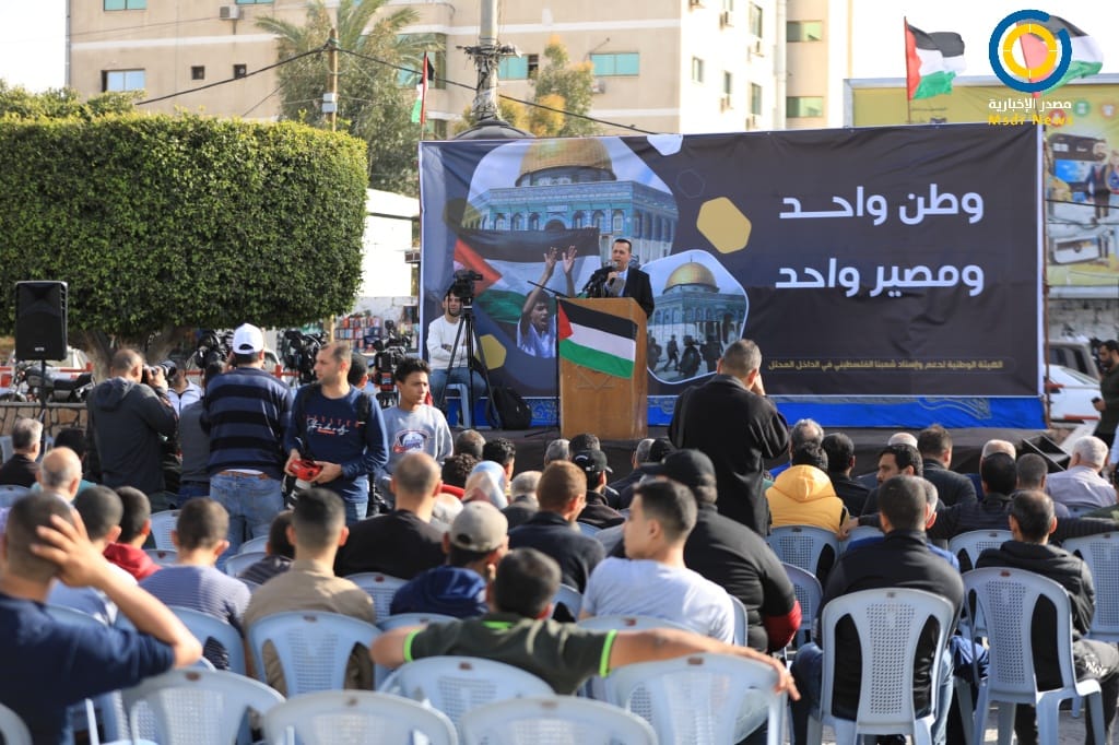 أبو رمضان يؤكد أن الشعب الفلسطيني قادر بوحدته عل مواجهة العدوان (صور)