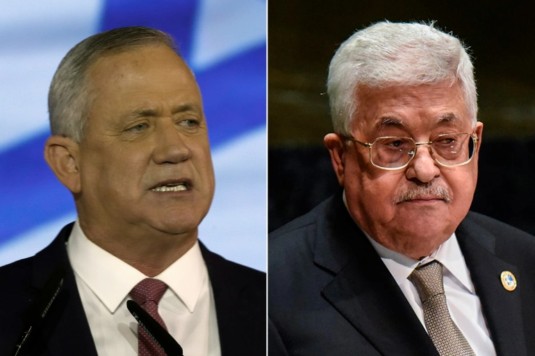 بيني غانتس يجري مكالمة هاتفية مع الرئيس عباس